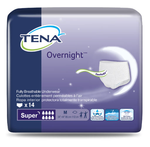 TENA Overnight Protective Underwear, Medium