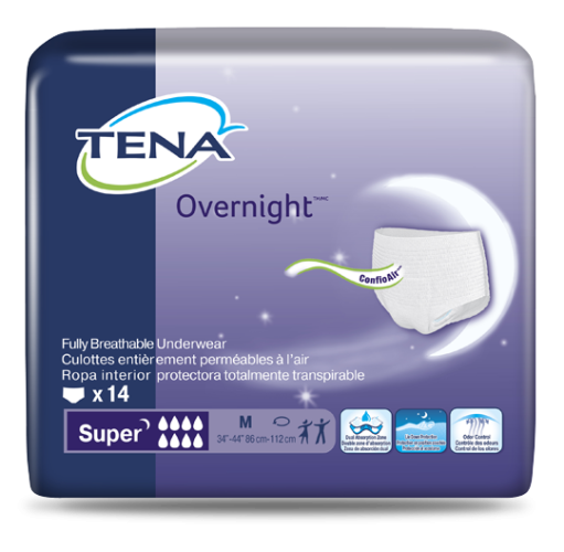 TENA Overnight Protective Underwear, Large