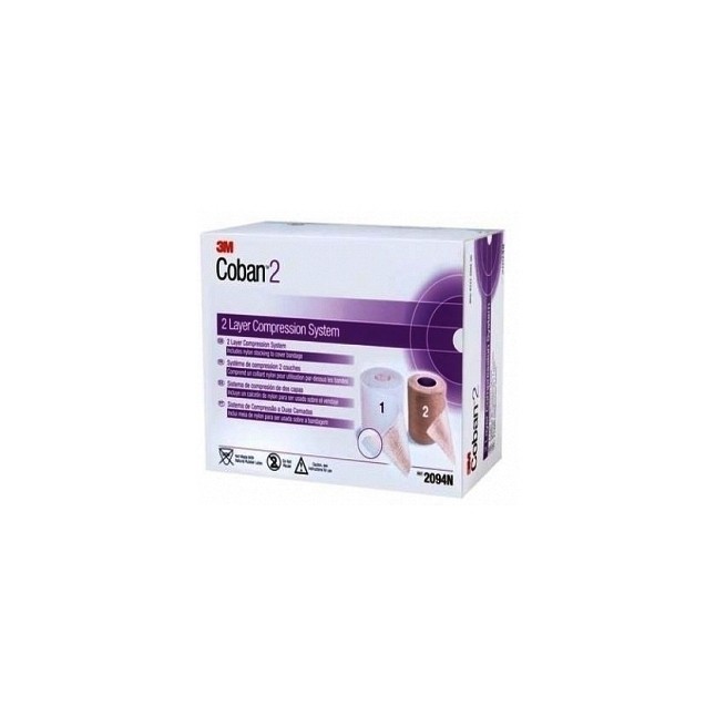 Coban 2 layer compression systen Roll 1 Comfort layer Roll 2 Compression Layer