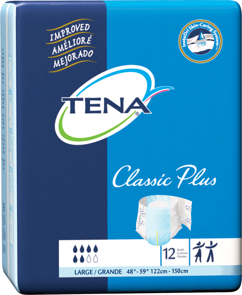TENA Classic Plus Briefs, Large