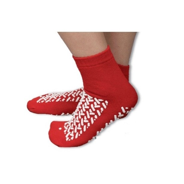 Footwear - Non-Slip Socks Bariatric - Red - Aids to Daily Living