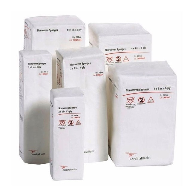 Non-Woven Sponges, Cardinal, 2"X 2", 3ply
