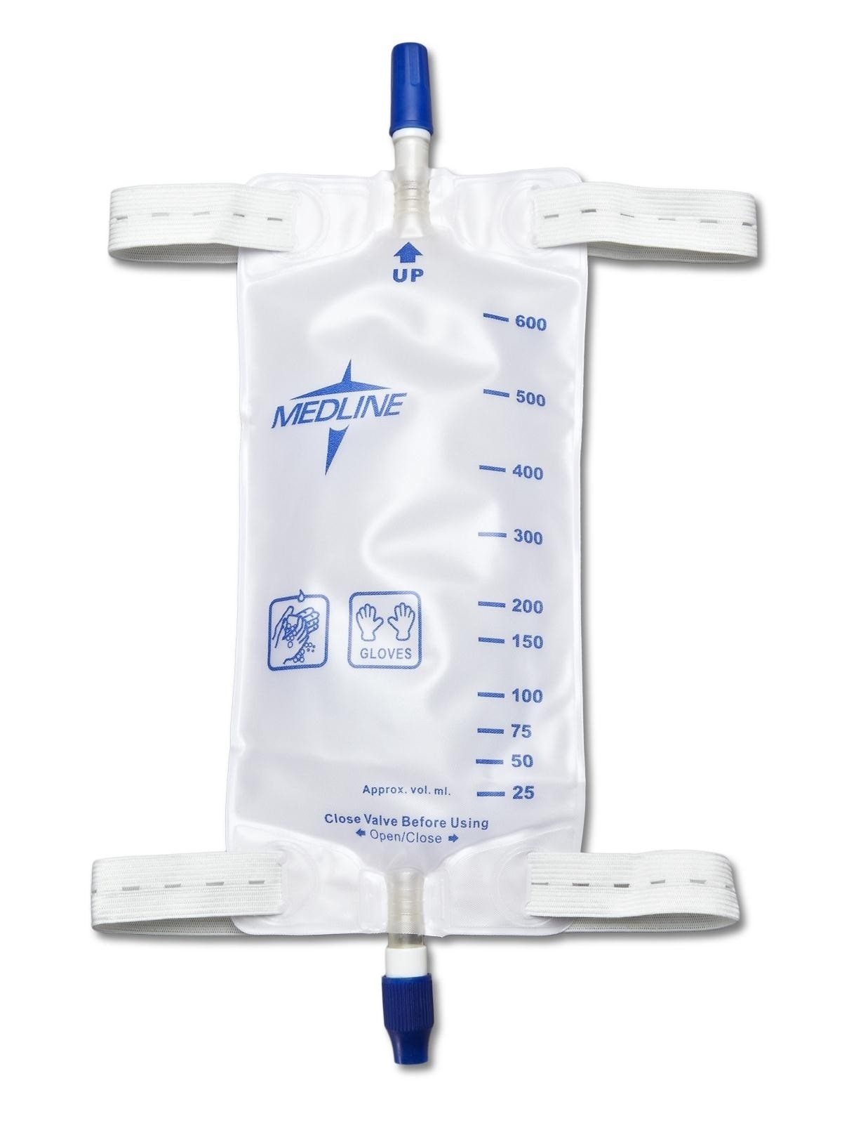 Urinary, Leg Bag, 32oz, w/ comfort strap, Medline