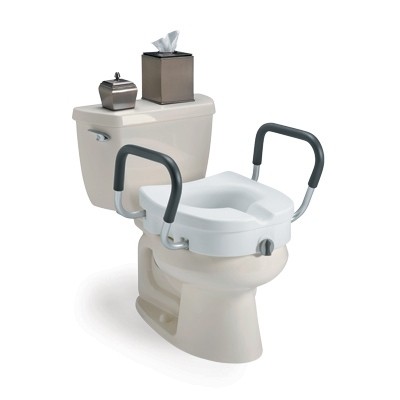 Raised Toilet Seat w/ Arms, Clamp, 5"